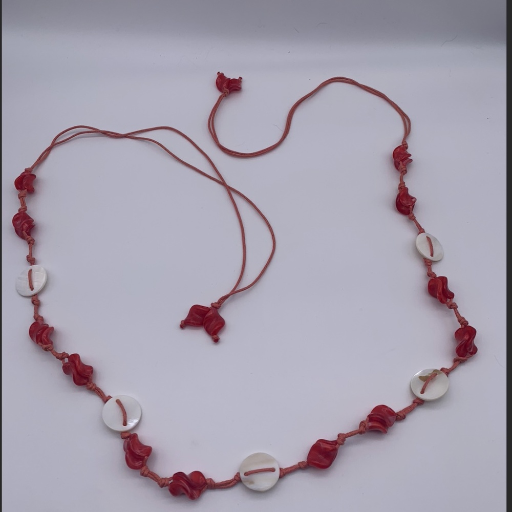 String Necklace with Buttons and